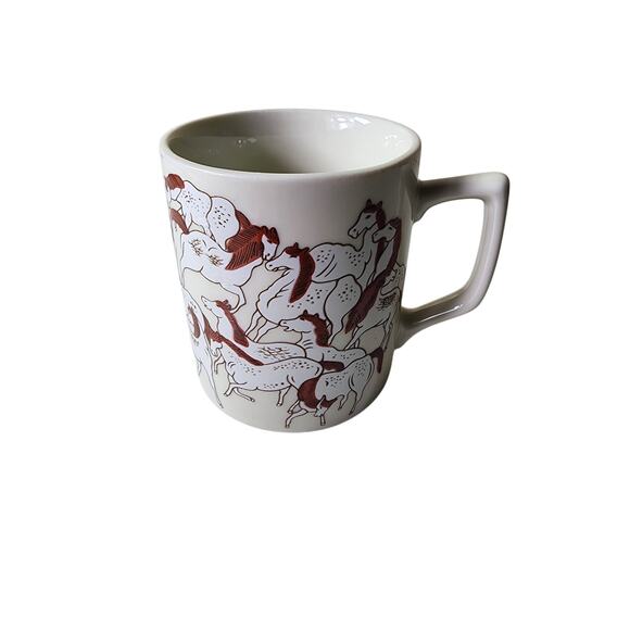 TAKAHASHI A Hundred Stallions Red White Tea Coffee Mug - Picture 1 of 9